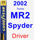 Driver Wiper Blade for 2002 Toyota MR2 Spyder - Premium