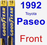 Front Wiper Blade Pack for 1992 Toyota Paseo - Premium