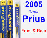 Front & Rear Wiper Blade Pack for 2005 Toyota Prius - Premium