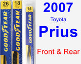 Front & Rear Wiper Blade Pack for 2007 Toyota Prius - Premium