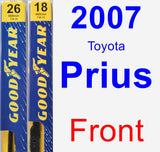 Front Wiper Blade Pack for 2007 Toyota Prius - Premium