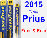 Front & Rear Wiper Blade Pack for 2015 Toyota Prius - Premium