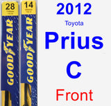 Front Wiper Blade Pack for 2012 Toyota Prius C - Premium