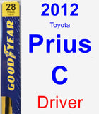 Driver Wiper Blade for 2012 Toyota Prius C - Premium