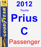Passenger Wiper Blade for 2012 Toyota Prius C - Premium