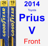Front Wiper Blade Pack for 2014 Toyota Prius V - Premium