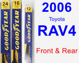 Front & Rear Wiper Blade Pack for 2006 Toyota RAV4 - Premium