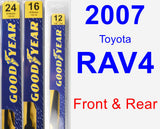 Front & Rear Wiper Blade Pack for 2007 Toyota RAV4 - Premium