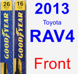 Front Wiper Blade Pack for 2013 Toyota RAV4 - Premium