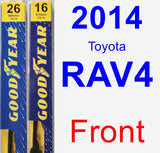 Front Wiper Blade Pack for 2014 Toyota RAV4 - Premium