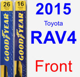 Front Wiper Blade Pack for 2015 Toyota RAV4 - Premium