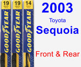 Front & Rear Wiper Blade Pack for 2003 Toyota Sequoia - Premium