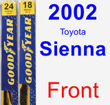 Front Wiper Blade Pack for 2002 Toyota Sienna - Premium