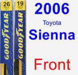 Front Wiper Blade Pack for 2006 Toyota Sienna - Premium