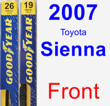 Front Wiper Blade Pack for 2007 Toyota Sienna - Premium