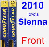 Front Wiper Blade Pack for 2010 Toyota Sienna - Premium