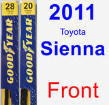 Front Wiper Blade Pack for 2011 Toyota Sienna - Premium