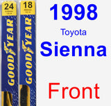 Front Wiper Blade Pack for 1998 Toyota Sienna - Premium