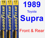 Front & Rear Wiper Blade Pack for 1989 Toyota Supra - Premium