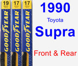 Front & Rear Wiper Blade Pack for 1990 Toyota Supra - Premium