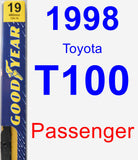 Passenger Wiper Blade for 1998 Toyota T100 - Premium