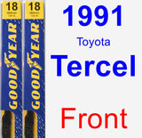 Front Wiper Blade Pack for 1991 Toyota Tercel - Premium