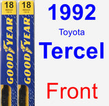 Front Wiper Blade Pack for 1992 Toyota Tercel - Premium