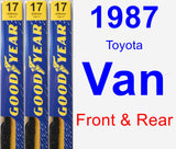 Front & Rear Wiper Blade Pack for 1987 Toyota Van - Premium