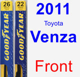 Front Wiper Blade Pack for 2011 Toyota Venza - Premium