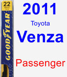 Passenger Wiper Blade for 2011 Toyota Venza - Premium