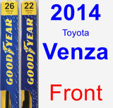 Front Wiper Blade Pack for 2014 Toyota Venza - Premium