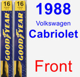 Front Wiper Blade Pack for 1988 Volkswagen Cabriolet - Premium