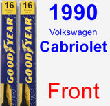 Front Wiper Blade Pack for 1990 Volkswagen Cabriolet - Premium