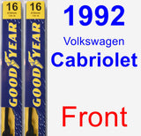 Front Wiper Blade Pack for 1992 Volkswagen Cabriolet - Premium