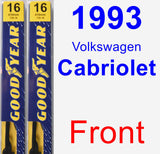 Front Wiper Blade Pack for 1993 Volkswagen Cabriolet - Premium