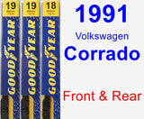 Front & Rear Wiper Blade Pack for 1991 Volkswagen Corrado - Premium