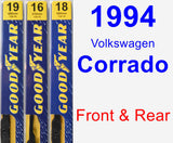 Front & Rear Wiper Blade Pack for 1994 Volkswagen Corrado - Premium