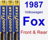 Front & Rear Wiper Blade Pack for 1987 Volkswagen Fox - Premium