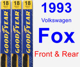 Front & Rear Wiper Blade Pack for 1993 Volkswagen Fox - Premium