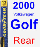 Rear Wiper Blade for 2000 Volkswagen Golf - Premium