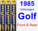 Front & Rear Wiper Blade Pack for 1985 Volkswagen Golf - Premium