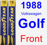 Front Wiper Blade Pack for 1988 Volkswagen Golf - Premium