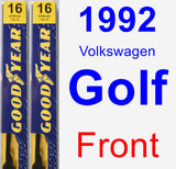 Front Wiper Blade Pack for 1992 Volkswagen Golf - Premium