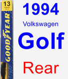 Rear Wiper Blade for 1994 Volkswagen Golf - Premium