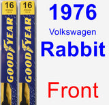 Front Wiper Blade Pack for 1976 Volkswagen Rabbit - Premium