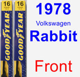 Front Wiper Blade Pack for 1978 Volkswagen Rabbit - Premium