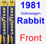 Front Wiper Blade Pack for 1981 Volkswagen Rabbit - Premium