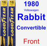 Front Wiper Blade Pack for 1980 Volkswagen Rabbit Convertible - Premium