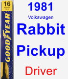 Driver Wiper Blade for 1981 Volkswagen Rabbit Pickup - Premium