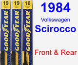 Front & Rear Wiper Blade Pack for 1984 Volkswagen Scirocco - Premium